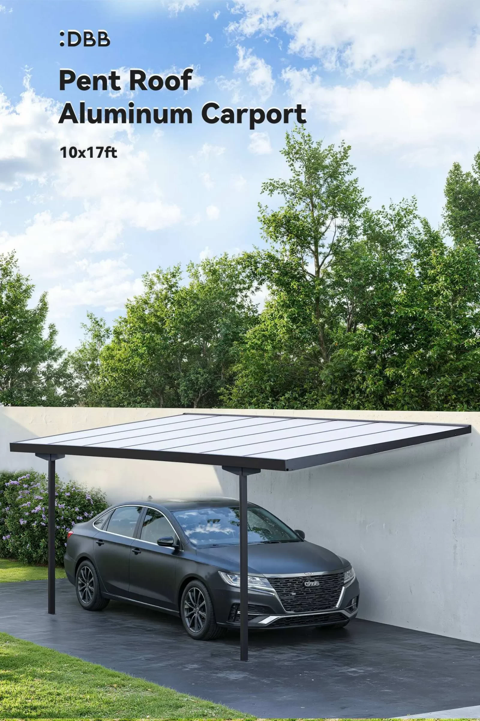 Pent Roof Aluminum Carport