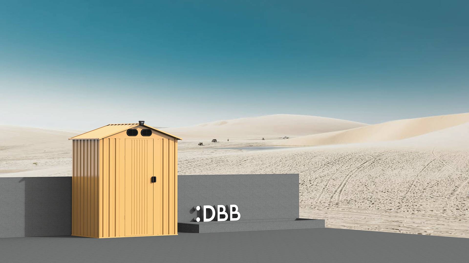 DBB Metal Garden Storages pent yellow